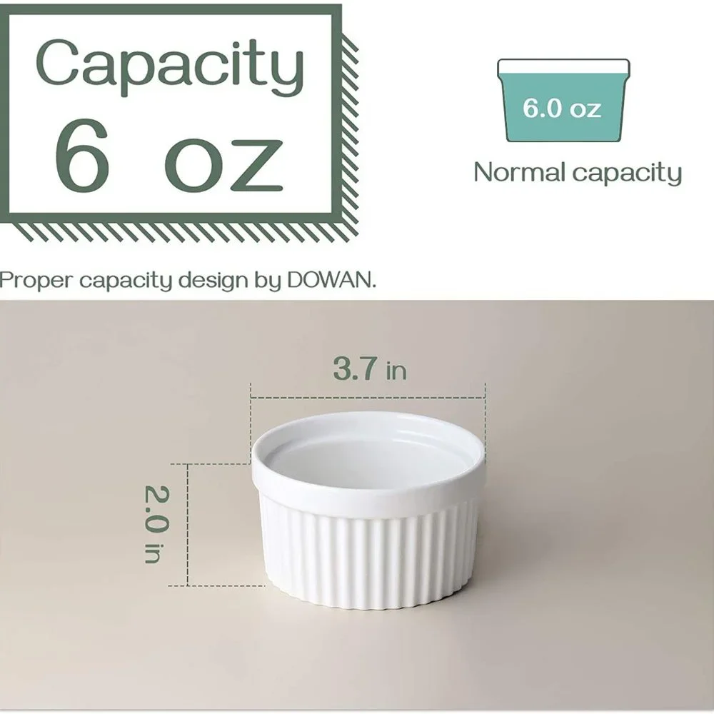 Set of 6 Souffle Dishes 6oz